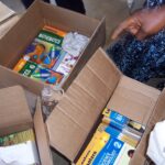 Boxes of books.